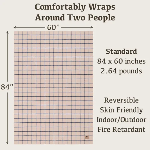 Miniatura 2 de Chubbuck - Manta de lana 100% para campamento (60 x 84 pulgadas), manta grande y cálida para campamento, emergencia, conciertos al aire libre y uso
