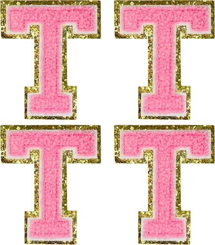 Miniatura 45 de Jongdari Letras termo-adhesivas de felpilla para ropa, parches de letras del alfabeto con brillantina para coser, con adhesivo planchado, 4 Blanco
