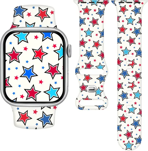 Miniatura 37 de Correa de reloj Holidays compatible con Apple Watch Series 11 10 9 8 7 6 5 4 3 Ultra SE para mujeres y hombres, correa de calabaza de silicona suave