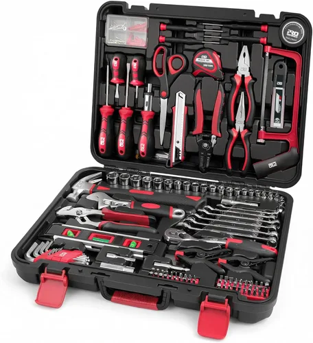 Prostormer - Kit de herramientas de 259 piezas, juego de herramientas manuales para el hogar general con caja de almacenamiento de plástico, caja de