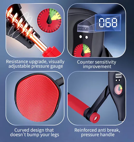 Miniatura 5 de Entrenador de muslos Pro de 0 a 77 libras de resistencia ajustable, ejercitador Kegel interior del muslo y suelo pélvico con asas de entrenamiento