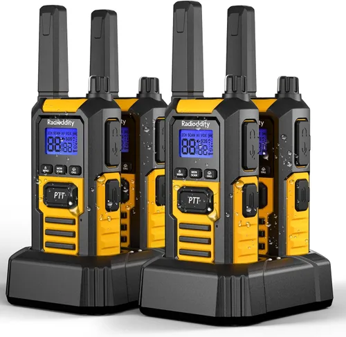 Miniatura 10 de Radioddity HD-1 IP67 Walkie Talkies Flotantes Resistentes al Agua de Servicio Pesado, Radio Bidireccional de Largo Alcance con Batería de 2400mAh