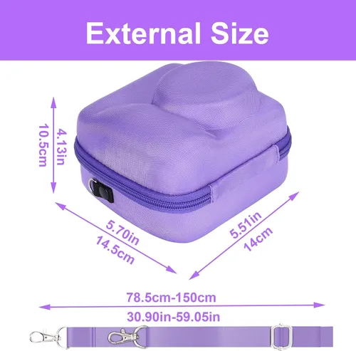 Miniatura 7 de Aenllosi Estuche de transporte rígido para cámara instantánea Fujifilm Instax Mini 12/11, color lila púrpura