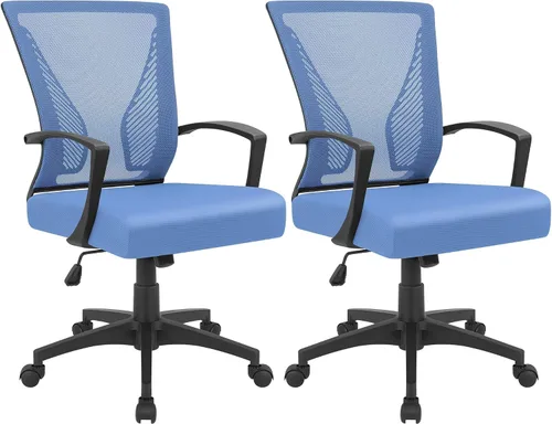 Miniatura 17 de Furmax Silla de oficina ergonómica de escritorio para computadora, silla de malla, respaldo medio, soporte lumbar giratorio con reposabrazos