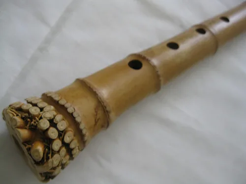 Miniatura 3 de 1.8 Matake Bamboo Shakuhachi D/F Instrumento pentatónico Zen Flauta de meditación