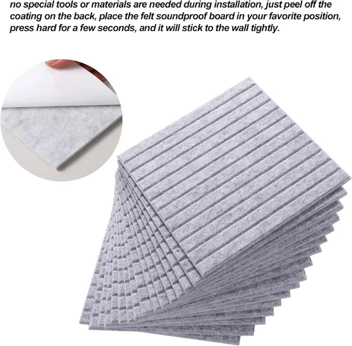 Miniatura 8 de 16 paneles de pared insonorizados de grado profesional, paneles acústicos, paneles de sonido de primera calidad, mejor que la espuma, diseño de Negro