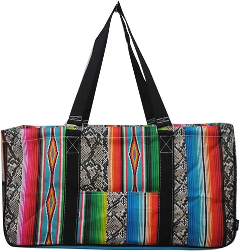 Miniatura 280 de NGIL Bolsa de comestibles reutilizable extra grande plegable de gran tamaño para comestibles, almacenamiento, picnic, playa, Estampado