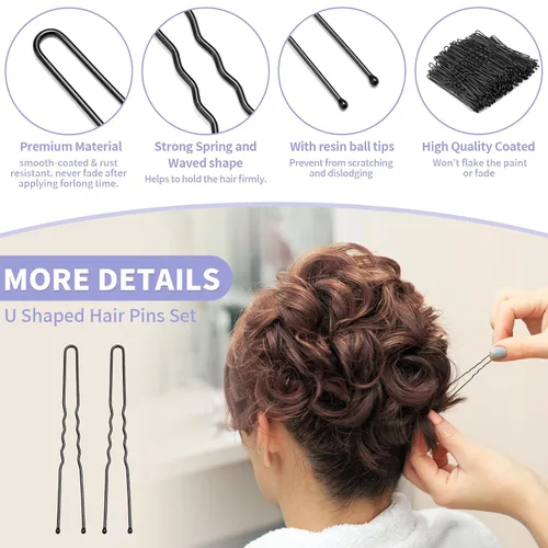 Miniatura 3 de Mia Klein Horquillas para el cabello en forma de U, 2.4 pulgadas, 250 unidades, horquillas profesionales para mujeres, niñas y salones