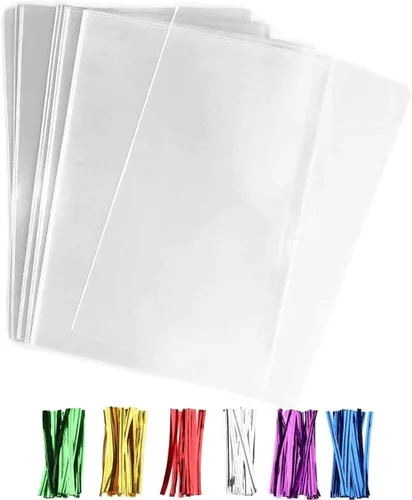 Miniatura 16 de 50 bolsas de celofán transparentes planas de 7" x 12" (A:17.8*A:30.4 cm), bolsas de celofán de polietileno de 2.8 mils para envolver regalos