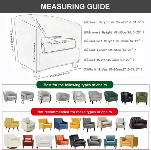 Miniatura 6 de NILUOH Funda para silla de club, funda elástica para sillón, protector de muebles para sala de estar (04)