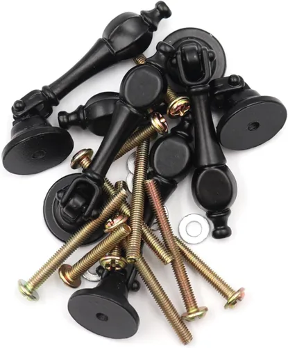 Miniatura 4 de Paquete de 5 pomos negros antiguos de lágrima vintage para armario de cajones de armario