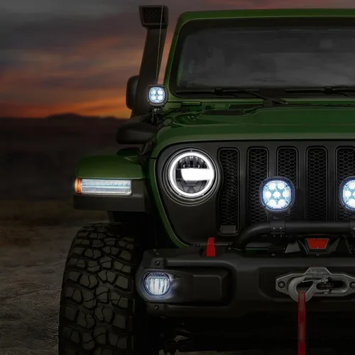 Miniatura 9 de 2023 Ultra brillo 7 pulgadas halo LED reflector redondo H6024 faro DRL haz alto y bajo estilo Bronco compatible con Jeep Wrangler TJ JK CJ Miata