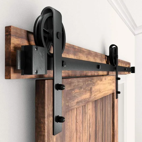 Miniatura 4 de WINSOON - Kit de rodillo para puerta corrediza, para puerta de garaje, clóset, de acero al carbono, sistema de pista plana