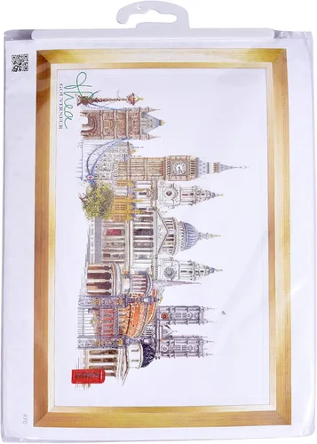 Miniatura 5 de Thea Gouverneur - Kit de punto de cruz con cuentas - Londres - Aida - 18 unidades - Kit de bordado para adultos - Hilos de bordado DMC y otros Tema