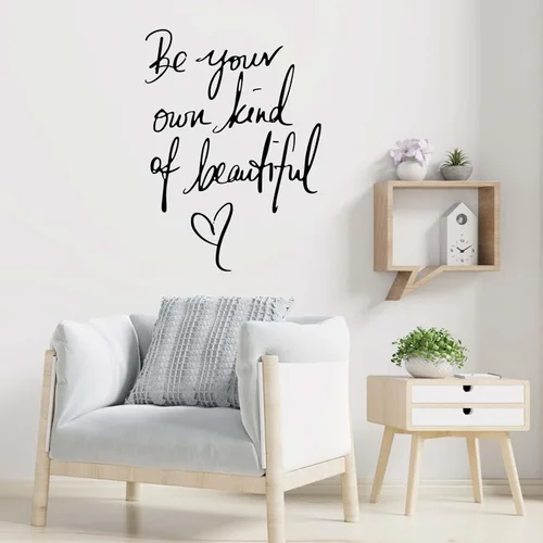 Miniatura 4 de Calcomanías de pared de vinilo inspiradoras, con frase "Be Your Own Kind of Beautiful Quote", decoración del hogar, calcomanías de pared para sala