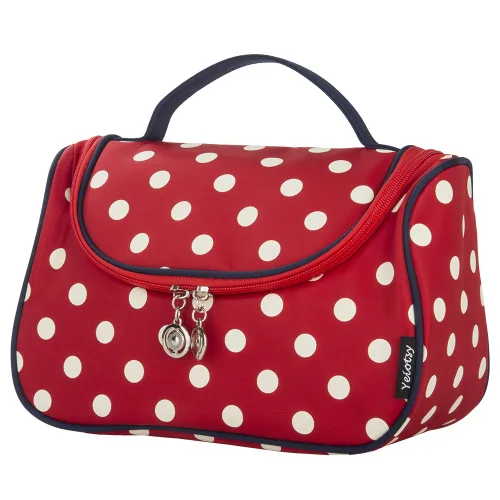Yeiotsy - Bolsa para cosméticos, neceser, para viaje, a lunares Estuche de maquillaje para mujer, Rojo Clásico), 6970092208278