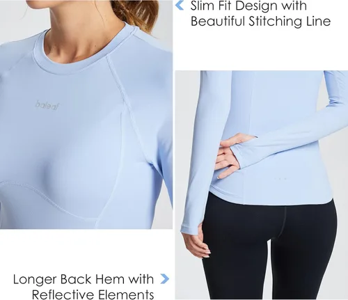 Miniatura 3 de BALEAF Women's Long Sleeve Workout Tops Compression Running Shirts Fitted Athletic Warm Thumbholes Quick Dry Stretch Yoga