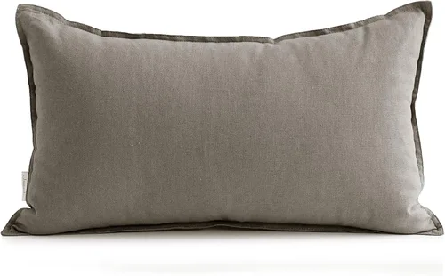 Miniatura 28 de Jeanerlor - Funda de cojín sólida de lino y algodón para decoración, de 18x18 pulgadas, funda de almohada especial para sofá, cama, silla