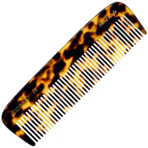 Miniatura 12 de Giorgio G29 - Peine de bolsillo de dientes finos Grahpite negro para hombres, peine alisador para el cuidado diario del cabello, bigote y barba