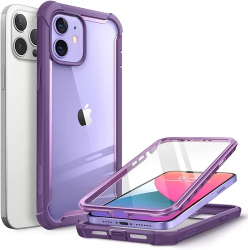 Miniatura 9 de i-Blason Ares - Funda para iPhone 12, iPhone 12 Pro de 6.1 pulgadas (versión 2020), funda transparente resistente de doble capa con protector