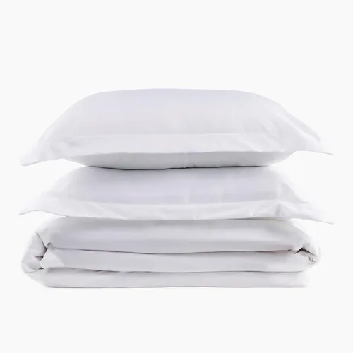 Miniatura 2 de PeachSkinSheets Night Sweats: El juego original de fundas de edredón de 1500 hilos suaves para cama King/Cali King en color blanco clásico