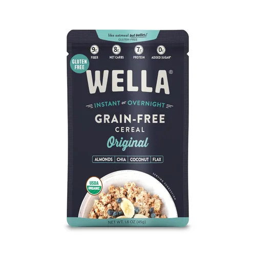 Wella Cereal Avena Alternativa, Cereal Caliente para el Desayuno Sin Gluten, Sin Granos Paleo Orgánico Vegano Alto en Proteínas Superalimento a Base