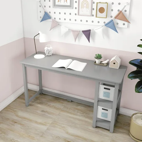 Miniatura 9 de Max & Lily Escritorio de madera maciza con estantes, 47 pulgadas, azul