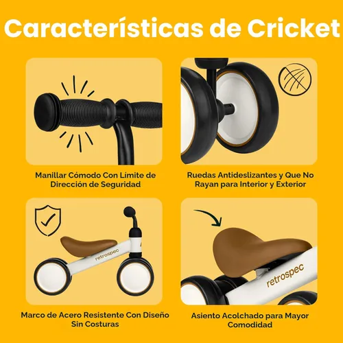Miniatura 2 de Retrospec Cricket Baby Walker Bicicleta de equilibrio con 4 ruedas para edades de 12 a 24 meses – Juguetes para bebés y niños pequeños para niños