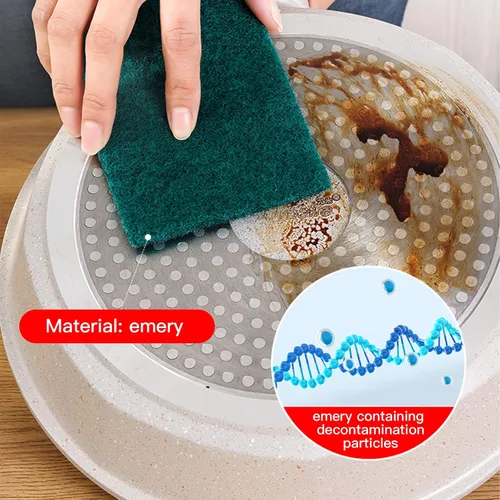 Miniatura 7 de Almohadillas de limpieza resistentes para limpiar platos, esponja, no rayan, verde, reutilizables, para cocina y utensilios de limpieza de platos