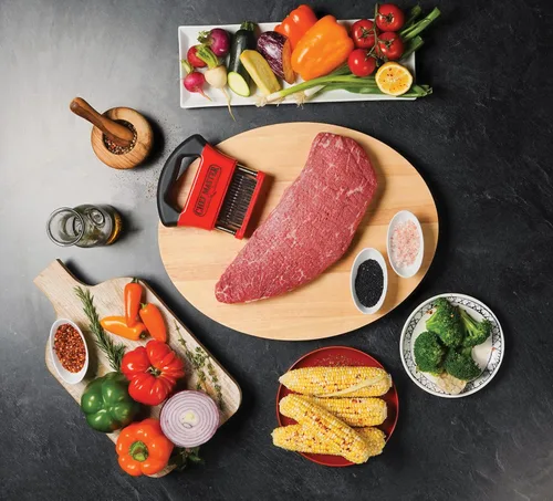 Miniatura 2 de Chef Master Herramienta ablandadora de carne, máquina ablandadora de carne de mano con cuchillas de aguja de acero inoxidable, afilada para filetes