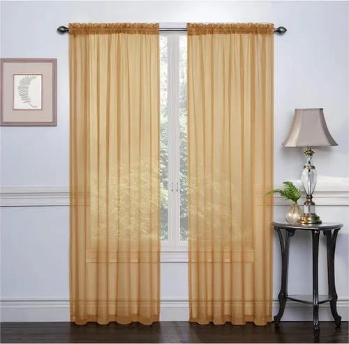 Miniatura 9 de RUTHYS TEXTILE 2 paneles de cortinas transparentes de gasa con bolsillo para barra, para dormitorio y sala de estar, 54 x 84 pulgadas de largo