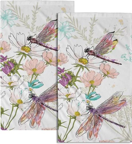 Miniatura 24 de Giwawa Juego de 2 toallas de mano con diseño floral de cerezo, suaves y absorbentes, para baño, cocina, hotel, spa, decoración Flor de cerezo rosa