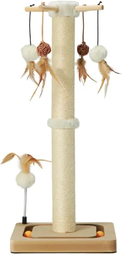 Miniatura 11 de PEEKAB Poste rascador para gatos de alta calidad, rascadores de sisal con juguetes interactivos de seguimiento, rascador vertical para gatos