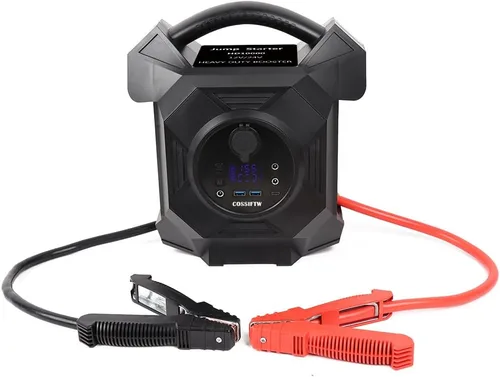 Miniatura 2 de Arrancador de batería de 80000 mAh – Arrancador de salto de 12/24 V con 4 clips de alambre de calibre, 10000 A reforzador de autobús de camión