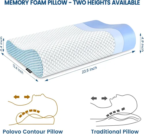 Miniatura 2 de Almohada cervical de contorno de espuma viscoelástica para aliviar el dolor, almohada de cama para dormir, almohada ergonómica para dolor de cuello