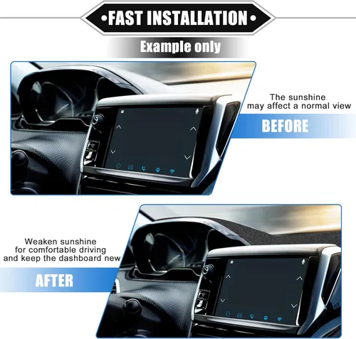 Miniatura 7 de Tapete de cubierta de tablero de automóvil compatible con Nissan Altima 2019-2023, franela protectora negra para consola central con borde