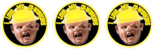 Miniatura 3 de 3 calcomanías para sombrero duro con texto en inglés "I Love My Co-Workers", divertidas calcomanías para casco duro, 2.5 pulgadas, para compañero