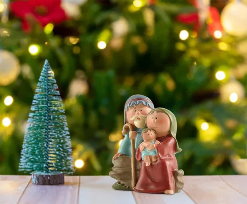 Miniatura 3 de MeritMode Estatuilla en miniatura de la Sagrada Familia para Navidad - Figuras de la Sagrada Familia para Navidad, decoración interior, incluye José