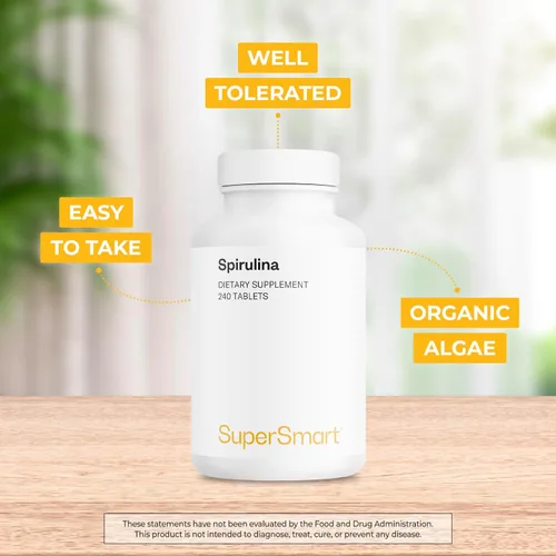 Miniatura 3 de Supersmart - Espirulina 4000 mg por día (fácil de tomar) - Algas verdes azules - Superalimento vegano natural Sin OMG y sin gluten - 240 tabletas