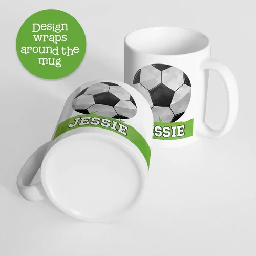 Miniatura 3 de Taza de fútbol personalizada para niños con nombre, polímero ligero