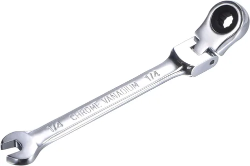 Miniatura 12 de uxcell Llave combinada de trinquete de cabeza flexible de 1/2 pulgada SAE 72 dientes Herramientas de llave de trinquete de 12 puntos, Cr-V