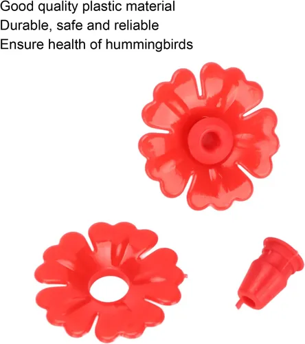 Miniatura 4 de Juego de 30 alimentadores de colibríes de repuesto para suministros de flores, piezas de alimentación, pétalos, alimentador de agua, accesorios