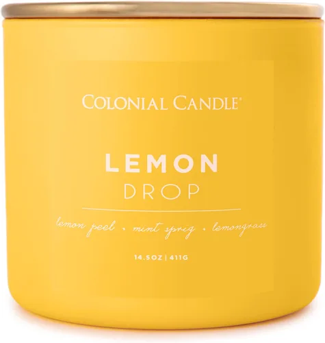 Miniatura 40 de Colonial Candle Winter Woods - Vela perfumada en frasco, colección Pop of Color, 3 mechas, verde, 14.5 onzas, hasta 60 horas de combustión