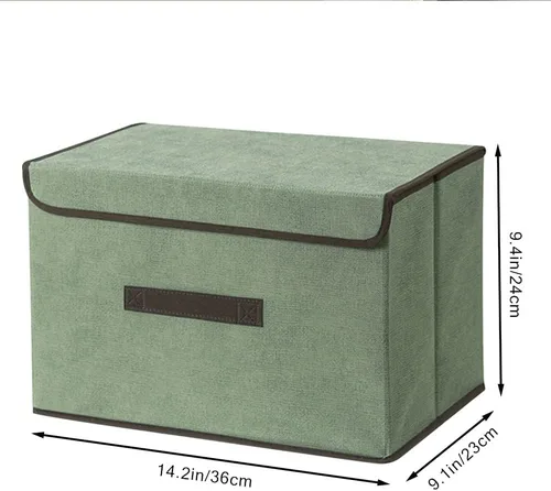 Miniatura 7 de LELE LIFE Caja de almacenamiento plegable con tapa y asa a prueba de polvo, contenedor de almacenamiento plegable organizador de almacenamiento