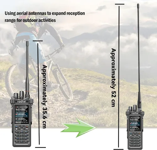 Miniatura 5 de Antena de Aviación Radtel 108-136Mhz, Antena de Banda Aérea SMA-Hembra de 14.96 Pulgadas para Walkie Talkie Compatible con Baofeng 5RM Radtel RT-730