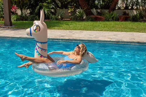 Miniatura 4 de PoolCandy Tubos inflables de piscina y anillos de natación para animales Beige