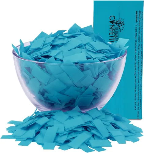 Miniatura 10 de Ultimate Confetti, Confeti Biodegradable Azul Bebé - Confeti de Papel de Seda Rectangular Revoloteante para Uso en Cañones y Lanzadores – Confeti