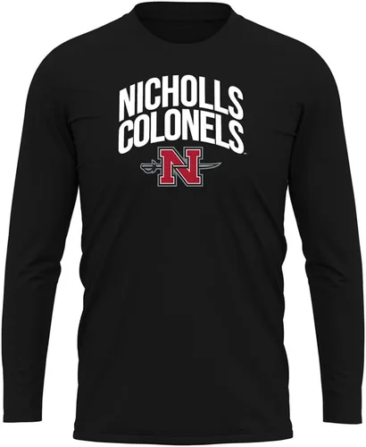 Miniatura 65 de Camisa deportiva de manga larga oficial de la NCAA Collegiate para hombre, colección negra con logotipo primario