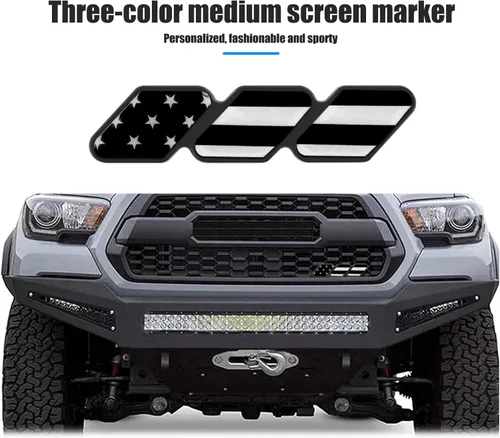 Miniatura 3 de Paquete de 1 Emblema de Insignia de Parrilla Tricolor Decoración, Accesorios de Malla Frontal de Automóvil, Compatible con Toyota 4Runner Tacoma