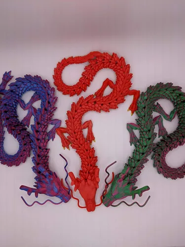 Miniatura 3 de Dragón impreso en 3D – Personalizable, hecho a pedido, juguete articulado del dragón mítico, regalo (M, negro con vientre verde lima)